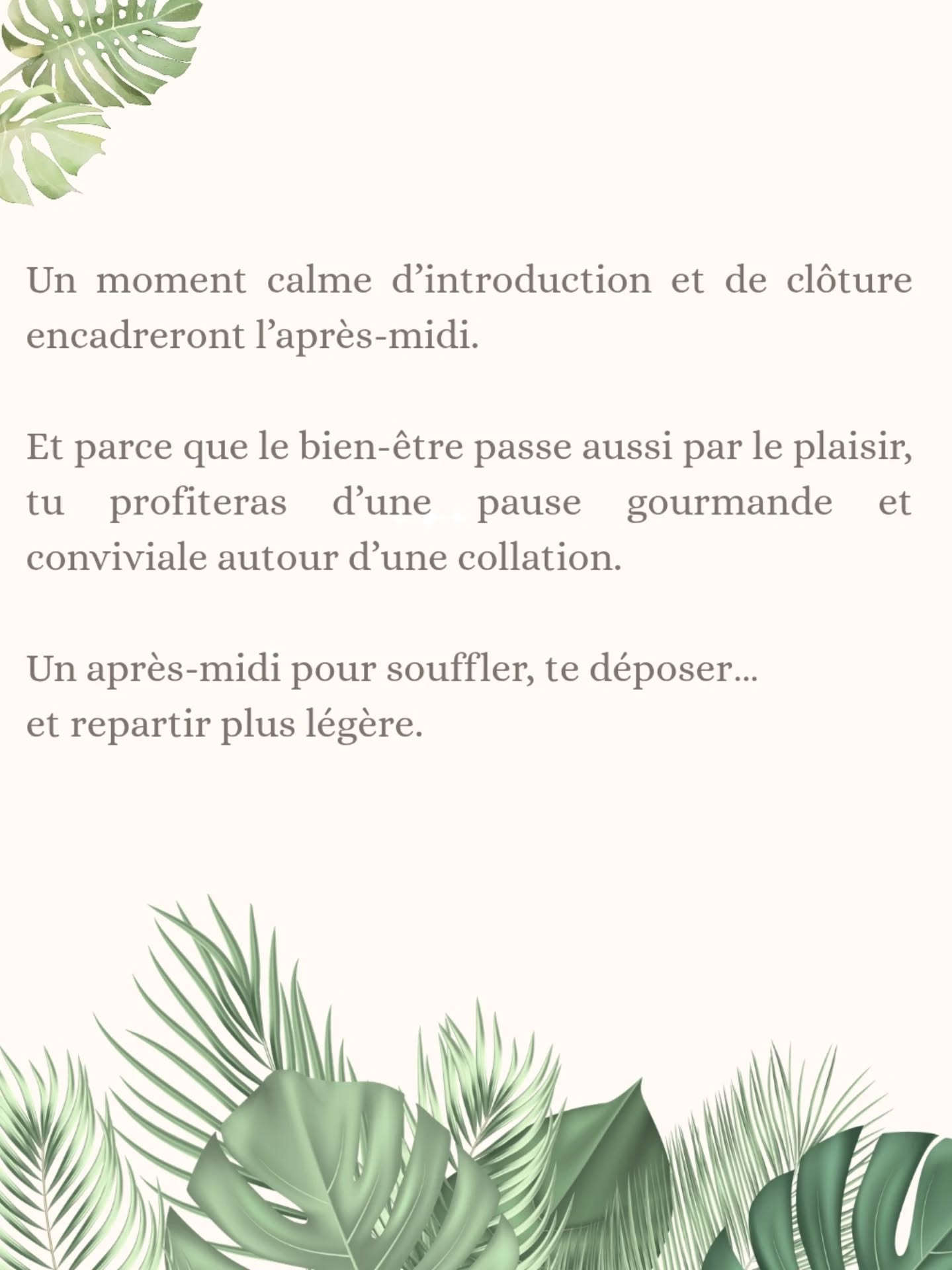 Programmede l'Atelier Bien-Être Femmes du 28 mars 2026